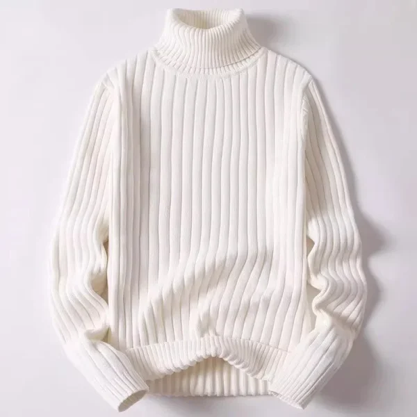 Maglione da uomo dolcevita pullover maschile maglione solido addensare autunno inverno taglie forti 3XL 4XL collo alto abbigliamento striscia uomo maglieria 2