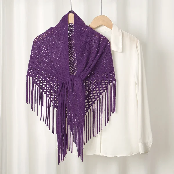 Maglia scava fuori uncinetto Crop Top Coprispalle Pullover Donna Camicetta di pizzo Beach Cover Up Maglietta ampia Scialle Poncho Avvolgere Grandi sciarpe 6