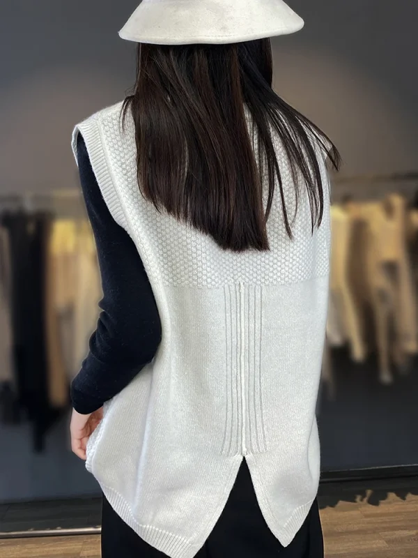 Autunno Inverno delle nuove donne 100% lana merino maglieria gilet pullover Swearter girocollo versatile maglione di base in cashmere 6