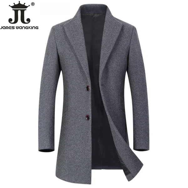 Autunno e inverno Boutique Lana Moda Tinta unita da uomo Casual Business Cappotto di lana Giacca Trench da uomo caldo Taglia Eur 1