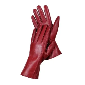 Guanti da donna in pelle di pecora di buona qualità, caldi invernali, più velluto, corti e sottili, touch screen, colore guida, guanti in pelle da donna 1