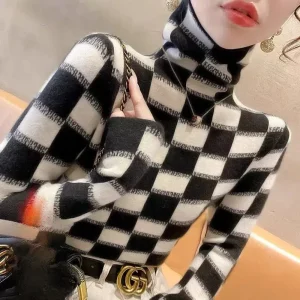 Camicia con fondo in stile occidentale a collo alto Donna Autunno Inverno Nuovo modello Manica lunga Slim All-match Top caldi Abbigliamento donna 1