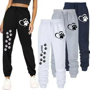 Pantaloni casual da donna comodi e larghi a vita alta Primavera Autunno Pantaloni sportivi lunghi di nuovo stile Alla moda taglie forti 1