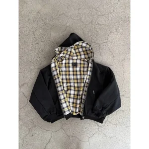 Felpe con cappuccio con cerniera a maniche lunghe con design scozzese popolare di nicchia per donna Felpa estetica casual hip-hop Y2K all-match 2025 1