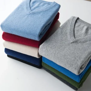 Classico Pullover Con Scollo A V Maglione Da Uomo 2024 Autunno Inverno Cashmere Miscela di Cotone Caldo Maglione Vestiti Pull Homme Uomo Hombres Maglione 1