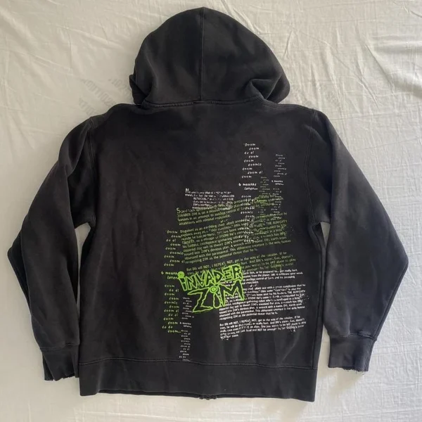Felpa con cappuccio da donna Abiti gotici estetici Y2K Cyber Grunge Emo Felpe con zip Grafica vintage Stampa Abiti Kpop per donna 2