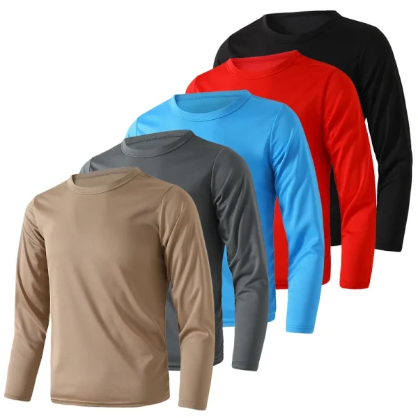 5/1 pezzi autunno e inverno gioventù ragazzi e ragazze tinta unita versatile sport e tempo libero T-shirt a maniche lunghe per 13-16 anni 1