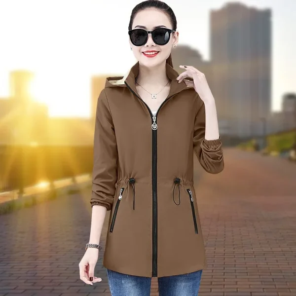 Giacca da donna autunno inverno in pile ispessito Cappotto caldo antivento che raccoglie la vita Capispalla corto per piccole figure 3