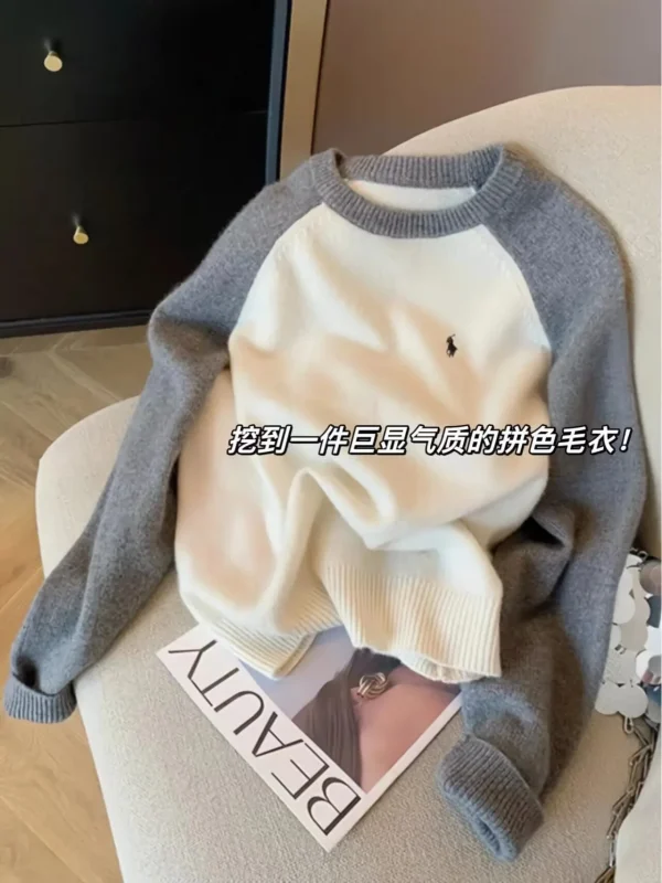 2025 Nuovo maglione di cashmere Donna O-Collo Pullover Casual Top in maglia Autunno/Inverno Moda femminile coreana 5