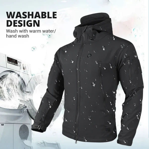 Giacca riscaldata Giacca riscaldante invernale Cappotto antivento da sci con cappuccio 7 zone riscaldate Escursionismo Pesca calda Abbigliamento da campeggio per uomo Donna 2