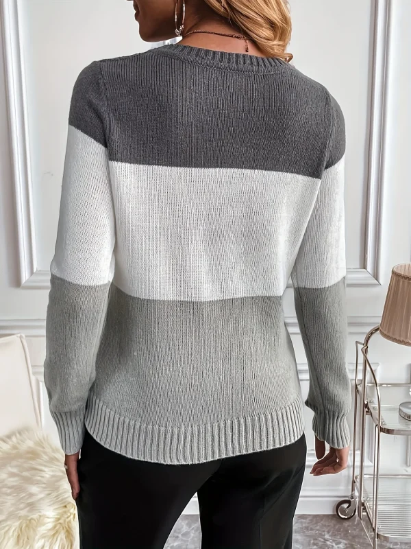 Il nuovo stile è un maglione pullover girocollo casual e skinny lavorato a maglia e versatile 2