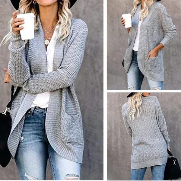 Cardigan da donna moda autunno maglione lavorato a maglia Harajuku giacca basic Ropa Mujer capispalla cappotto sottile streetwear nuovo abbigliamento donna 5