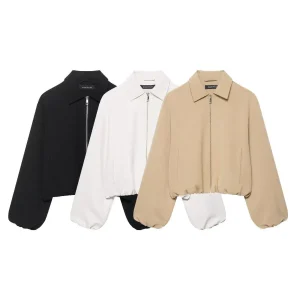 Giacca da donna per pendolari transfrontalieri con colletto Capispalla pilota versatile Manica intera Vestibilità ampia Marchio cinese alla moda 1