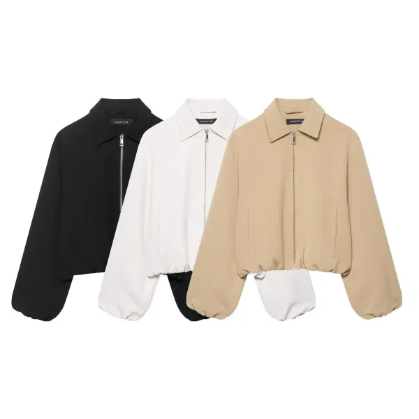 Giacca da donna per pendolari transfrontalieri con colletto Capispalla pilota versatile Manica intera Vestibilità ampia Marchio cinese alla moda 1