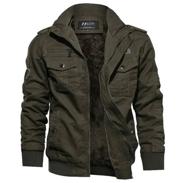 Nuove giacche casual da lavoro Giacca tattica in pile invernale da uomo Ricamo Cappotto da lavoro esterno con tasche multiple antivento 3