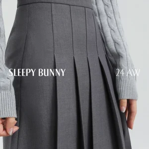 2025 Gonna a pieghe grigia autunno inverno per donna Gonna a trapezio a vita alta di media lunghezza per abito elegante stile ufficio Petite Lady 1