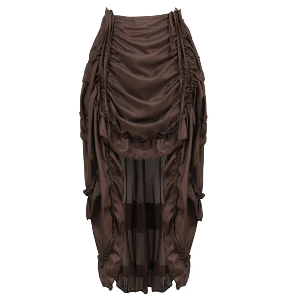 Steampunk Gonne da donna Gotico irregolare arricciatura pieghettata partito maxi gonna lunga costumi alti e bassi punk corsetto sexy taglie forti rosso 2
