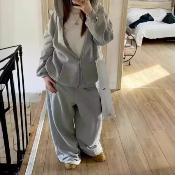 Deeptown Baggy Donna Pantaloni sportivi grigi Oversize Moda coreana Jogger Pantaloni basic Uomo Hip Hop Streetwear Casual Pantaloni Harajuku 3