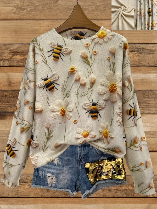 Miyouj Maglione da donna Donna Pullover allentato oversize Top con fondo autunnale 2025 Top lavorato a maglia invernale lavorato a maglia Maglione lavorato a maglia stampato 3