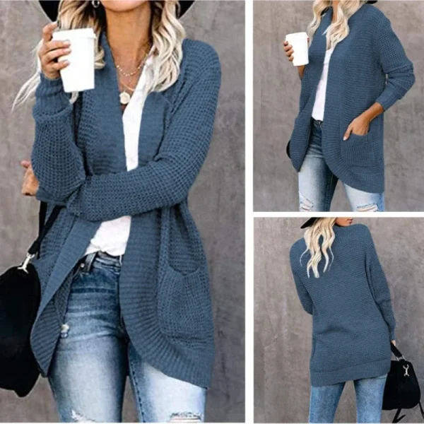 Cardigan da donna moda autunno maglione lavorato a maglia Harajuku giacca basic Ropa Mujer capispalla cappotto sottile streetwear nuovo abbigliamento donna 4