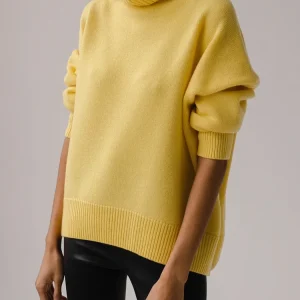 Maglioni spessi da donna Dolcevita oversize da donna Pullover bianchi caldi invernali Maglione oversize a collo alto lavorato a maglia per top da donna 1