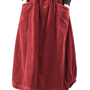 Amax luluE Coreano Inverno Donna Moda Gonne di velluto a coste Donna Allentato Per il tempo libero Abiti vintage Donna Classico di lusso Streetwear 1