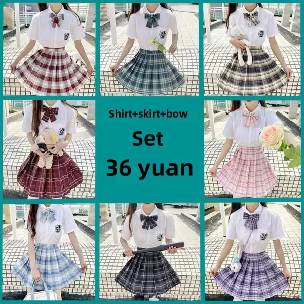 Minigonna scozzese in stile giapponese Set uniforme da studente Coltello delicato Gonna uniforme JK Gonne a mezza lunghezza Studente vento accademico 2