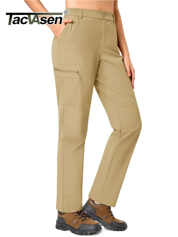 TACVASEN Pantaloni cargo da trekking da donna Pantaloni leggeri ad asciugatura rapida Pantaloni da montagna da esterno resistenti all'acqua con tasche con cerniera Uomo 1