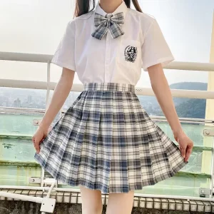 Minigonna scozzese in stile giapponese Set uniforme da studente Coltello delicato Gonna uniforme JK Gonne a mezza lunghezza Studente vento accademico 1