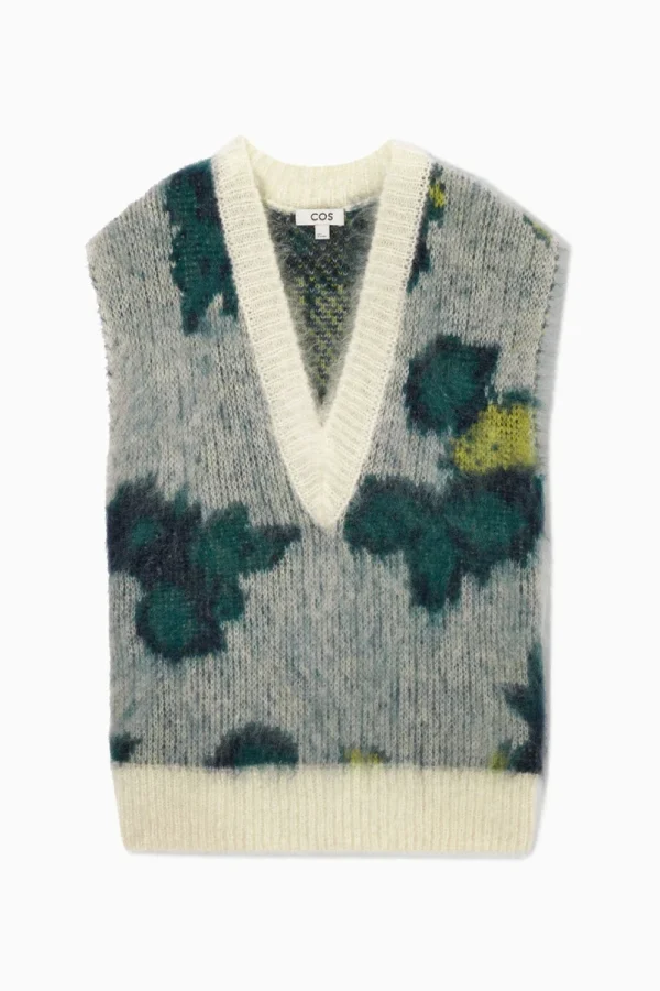 Costume etereo 2025 cos inverno nuovo stile di gilet lavorato a maglia in misto lana e mohair con scollo a V alla moda e casual da donna 5