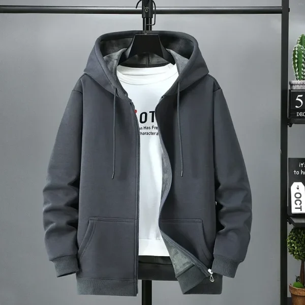 Cardigan con cappuccio in pile di grandi dimensioni da uomo autunno inverno giacca moda trendy plus size felpa con cappuccio 12XL 10XL abbigliamento uomo di grandi dimensioni 5