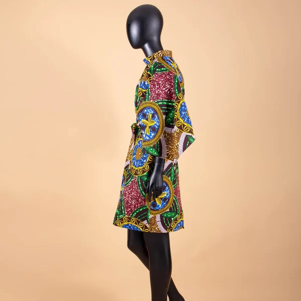 2025 abiti africani per le donne AFRIPRIDE bazin riche ankara stampa puro cotone privato personalizzato cera batik arco o-collo abito S1825092 3