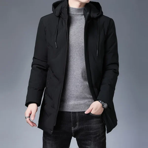 Nuovo marchio con cappuccio moda casual lungo addensare capispalla Parka giacca da uomo giacca a vento invernale cappotti abbigliamento uomo Parka di alta qualità 2