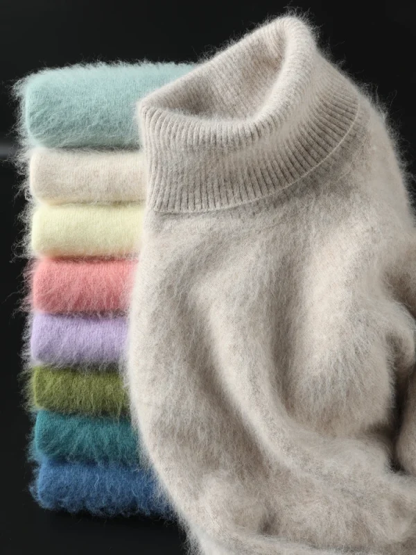 Basic Bottoming Autunno Inverno 100% visone Cashmere maglione da donna pullover femminile manica lunga maglieria top colletto rovesciato top 1