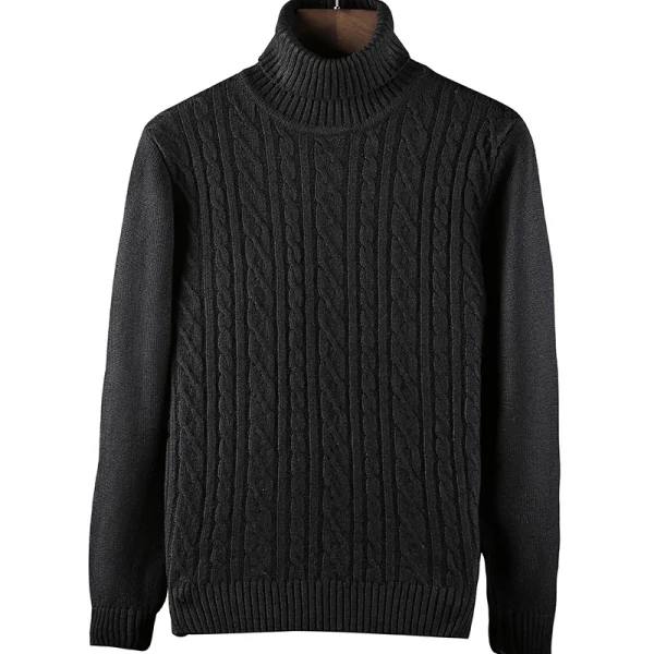 Abbigliamento da uomo Collo alto Filettatura Tinta unita Pullover Maglione lavorato a maglia Manica lunga Casual Autunno Inverno Boyfriend Top 2