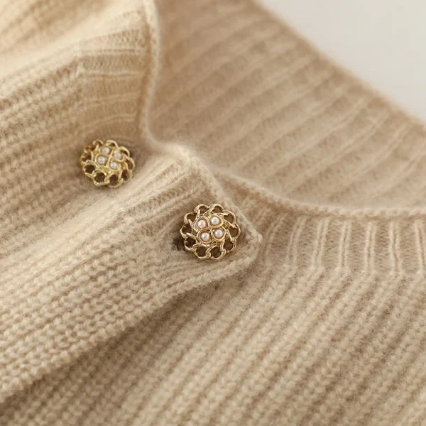 100% lana donna maglione invernale Cardigan donna collo tondo manica lunga giacca e maglione Cardigan lavorato a maglia donna 6
