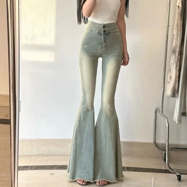 Donna nuova vita alta Vintage Zevity addensare Jeans donna Casual termico Flare pantaloni ragazze moda nero grigio blu Denim pantaloni 5