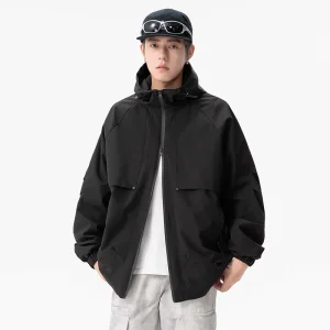 Abbigliamento da uomo coreano Giacca a vento da uomo Cappotto da uomo Nuovo antivento impermeabile unisex di grandi dimensioni da esterno 3 in 1 con cappuccio 1