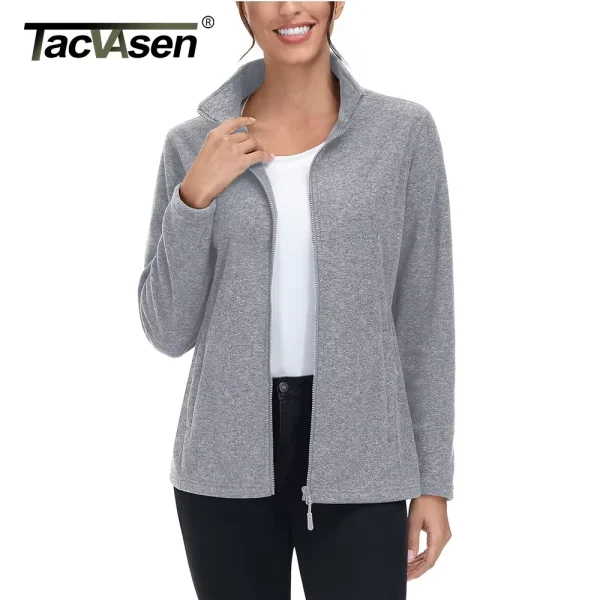 TACVASEN giacche in pile leggero primavera/autunno felpe sportive calde da donna maglione dolcevita Casual termico cappotti top 5
