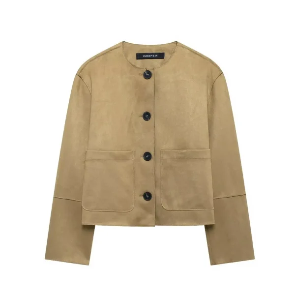 MUJER 2025 Giacca in pelle scamosciata da donna Varsity Bomber da donna Novità in cappotti e giacche Giacca invernale da donna a maniche lunghe da donna 3