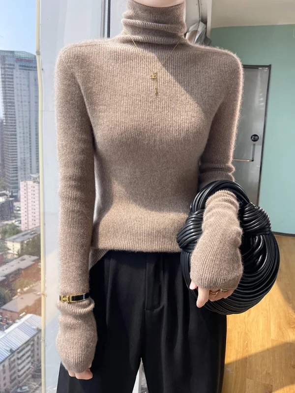 Maglione basic Pullover Maglione autunno inverno Maglione da donna 100% cashmere Colletto in pile Abbigliamento Moda quotidiana all'interno Unisciti a maglia 1