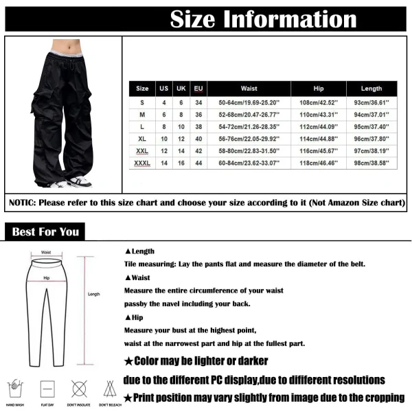 Pantaloni a gamba dritta moda Harajuku Streetwear per ragazze pantaloni larghi larghi a vita alta Multi-tasca neri 3