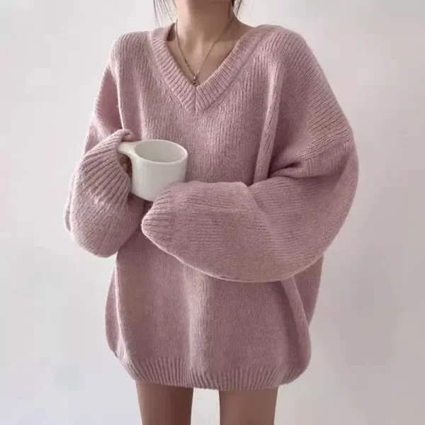 Corea del Sud Dongdaemun Moda Confortevole Nuova Tendenza Abbigliamento Donna Maglia Allentata Casual Manica Lunga Pullover Maglione A222 4