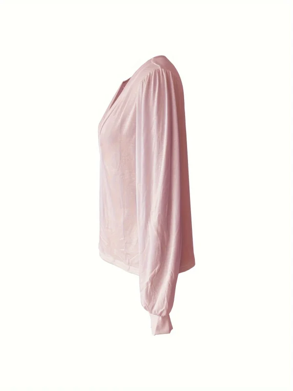 Commercio estero transfrontaliero tra europa e America, camicie da donna nuove primaverili ed estive, top casual a maniche lunghe con scollo a v, ho 3