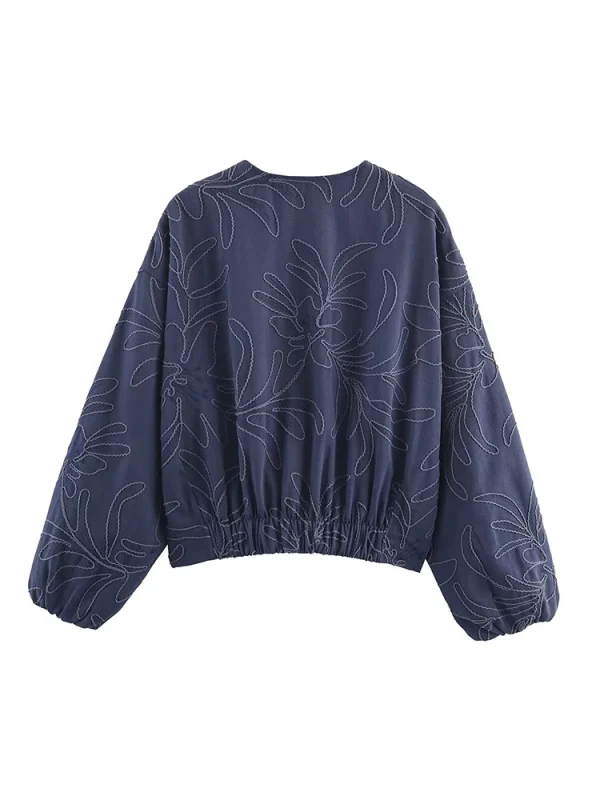 Giacche ricamate da donna 2025 Autunno Inverno Nuova moda maniche lunghe giacca con cerniera femminile High Street eleganti nuovi cappotti corti 3