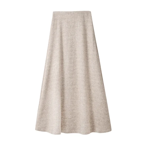 Autunno Inverno Vintage di Lana delle Donne A-line Gonne 2025 Nuova Vita Alta Solido Coreano Casual Allentato Ombrello Gonna Lunga Femminile 6
