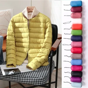 2024 nuovi arrivi autunno inverno caldo donna piumino d'anatra bianco giacche sottili moda femminile cappotti imbottiti ripiegabili ultraleggeri 1