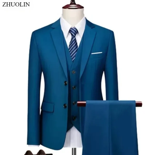 Abiti da uomo Matrimonio elegante 3 pezzi 2 Set Moda classica Giacche complete Gilet Pantaloni Blazer Outfit 2025 Costume formale 2