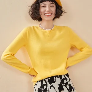 Pullover da donna autunno/inverno 100% puro maglione di cashmere maglione lavorato a maglia casual girocollo top larghi camicetta versatile di base 1