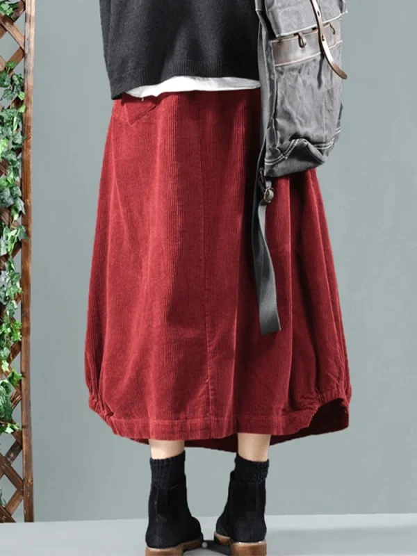 Amax luluE Coreano Inverno Donna Moda Gonne di velluto a coste Donna Allentato Per il tempo libero Abiti vintage Donna Classico di lusso Streetwear 2